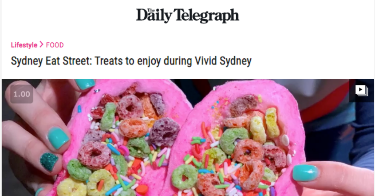 Fluffy Crunch Fairy Floss Flurrito | Milk N Sugar Vivid Sydney - Daily Telegraph