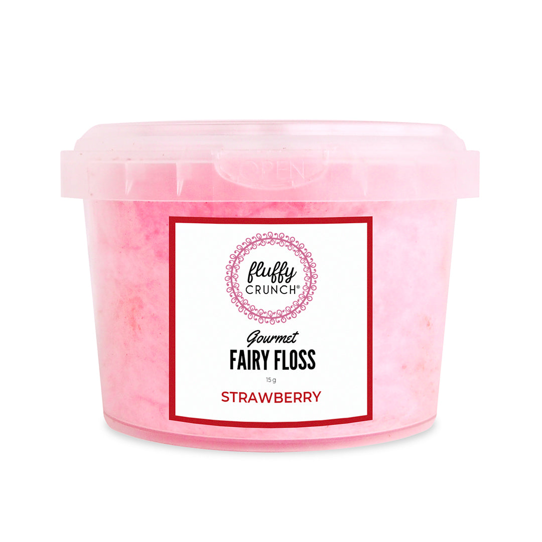 Strawberry - Fluffy Crunch Fairy Floss - Party Favours Customise and Personalise Award Winning Flavours 