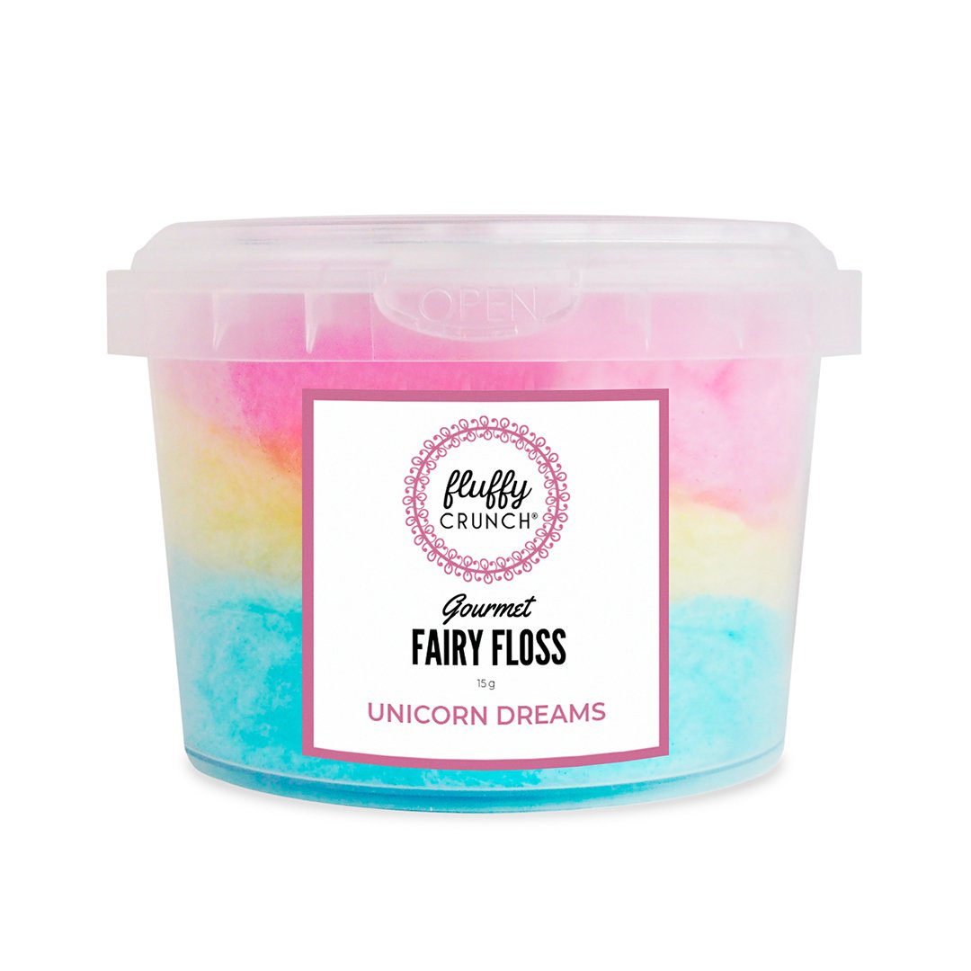 Unicorn Dreams - Fluffy Crunch Fairy Floss - Party Favours Customise and Personalise